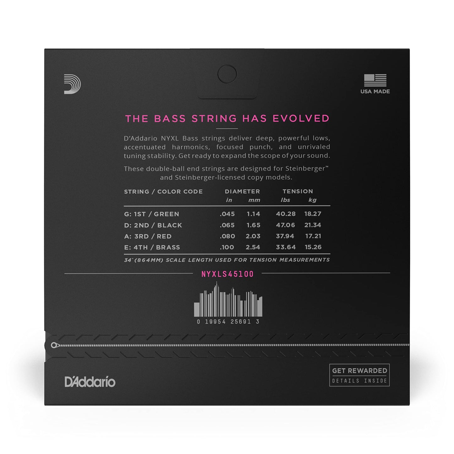 D'Addario NYXLS45100 Nickel Plated Bass Guitar Strings