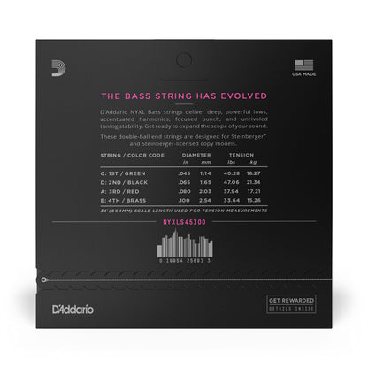 D'Addario NYXLS45100 Nickel Plated Bass Guitar Strings