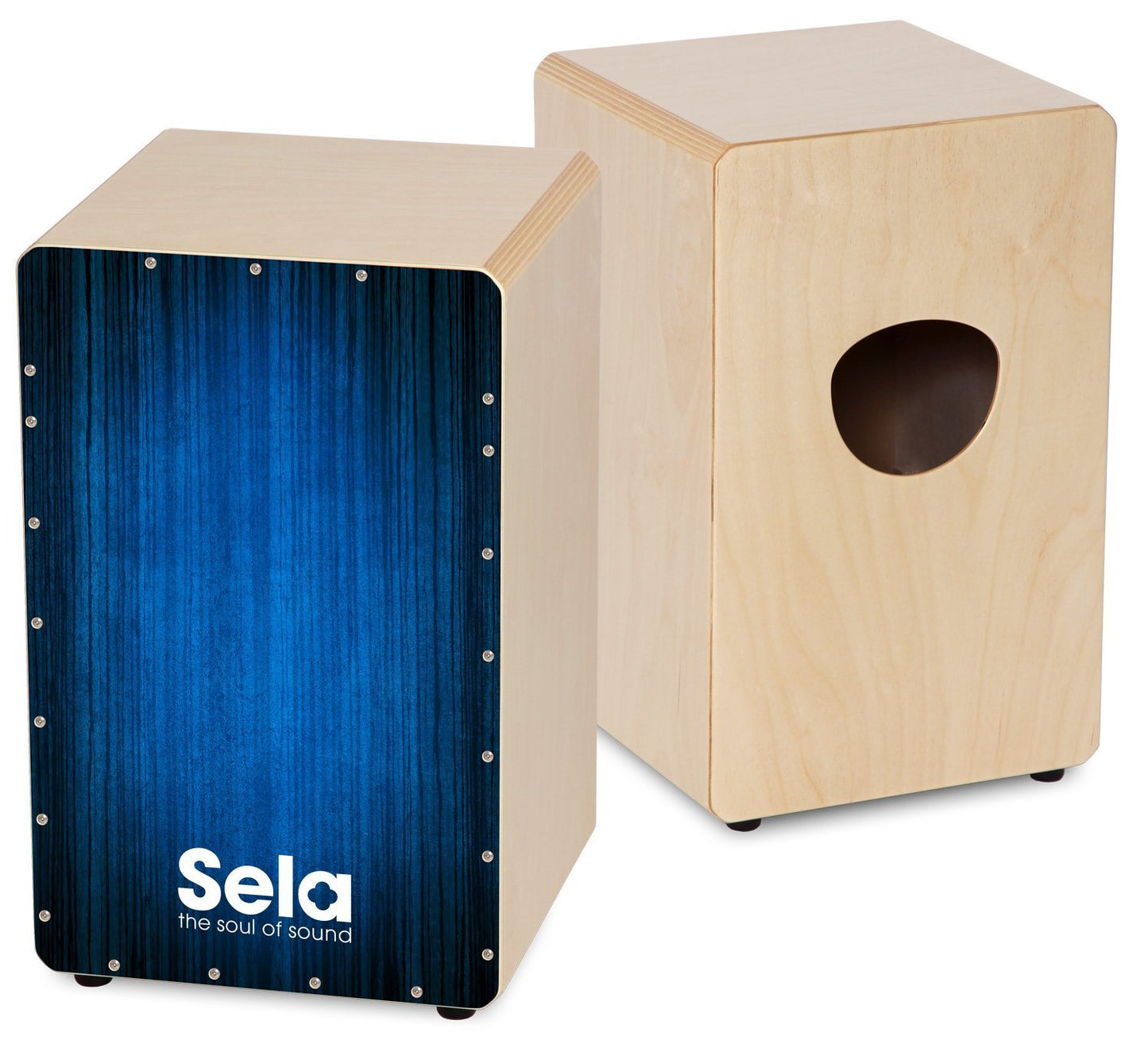 Sela SE 052 Varios Blue Snare Cajon mit Sela Snare System, geeignet für Anfänger und Fortgeschrittene, Made in Germany