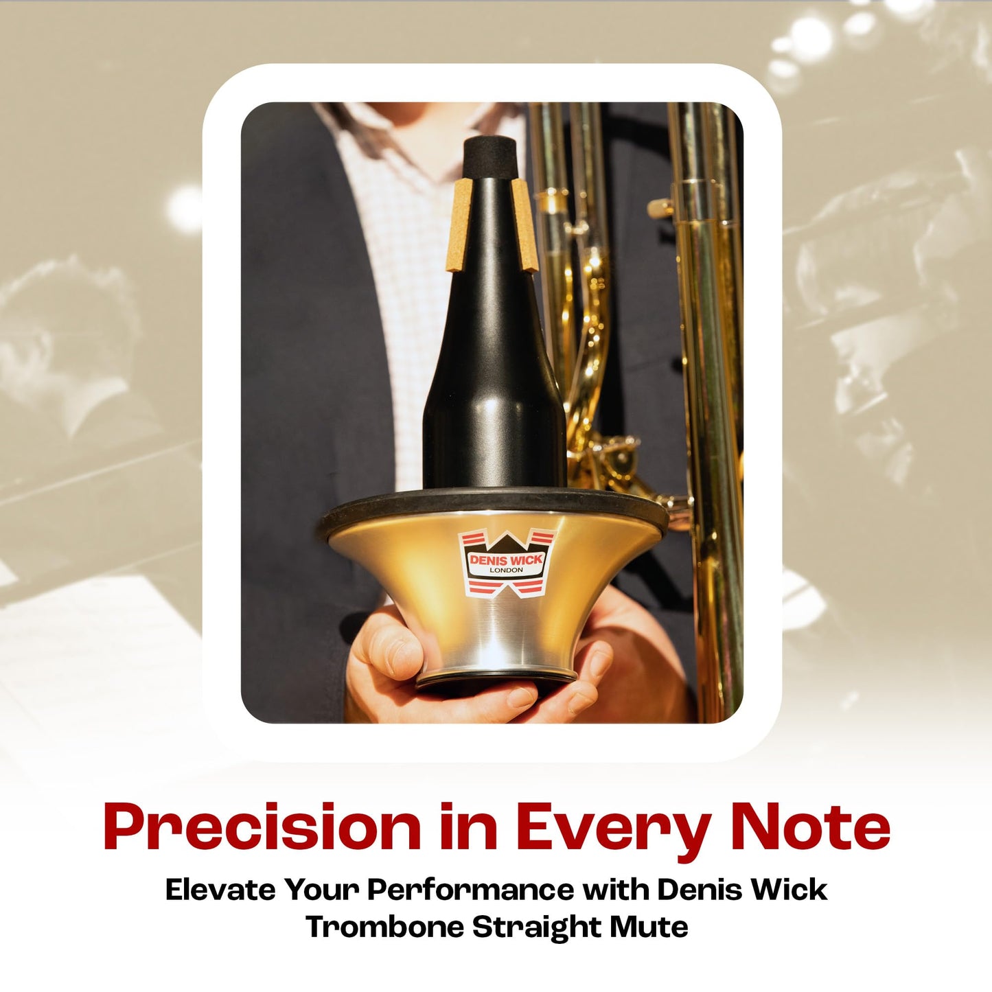 Denis Wick Bass | Aluminum Mute for Bass Trombone | Accessories for Brass Instruments | Metal Mute for Low Tone Register | Straight Mute for Performance