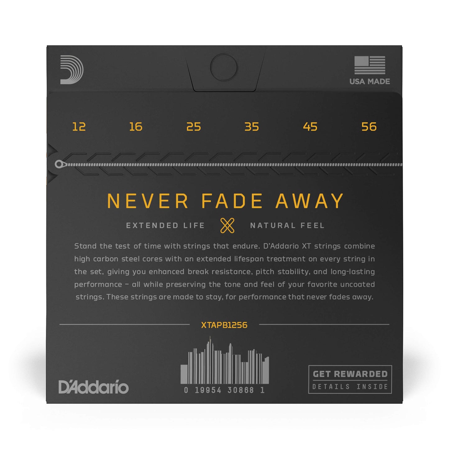 D'Addario Guitar Strings - XT Phosphor Bronze Coated Acoustic Guitar Strings - Extended String Life with Natural Tone & Feel - For 6 String Guitars -