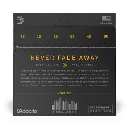D'Addario Guitar Strings - XT Phosphor Bronze Coated Acoustic Guitar Strings - Extended String Life with Natural Tone & Feel - For 6 String Guitars -