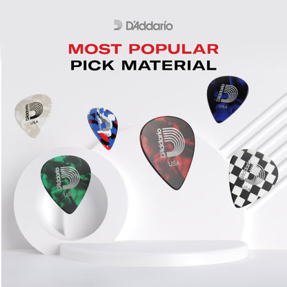 D'Addario Celluloid Guitar Picks - Guitar Accessories - Guitar Picks for Acoustic Guitar, Electric Guitar, Bass Guitar - Natural Feel, Warm Tone