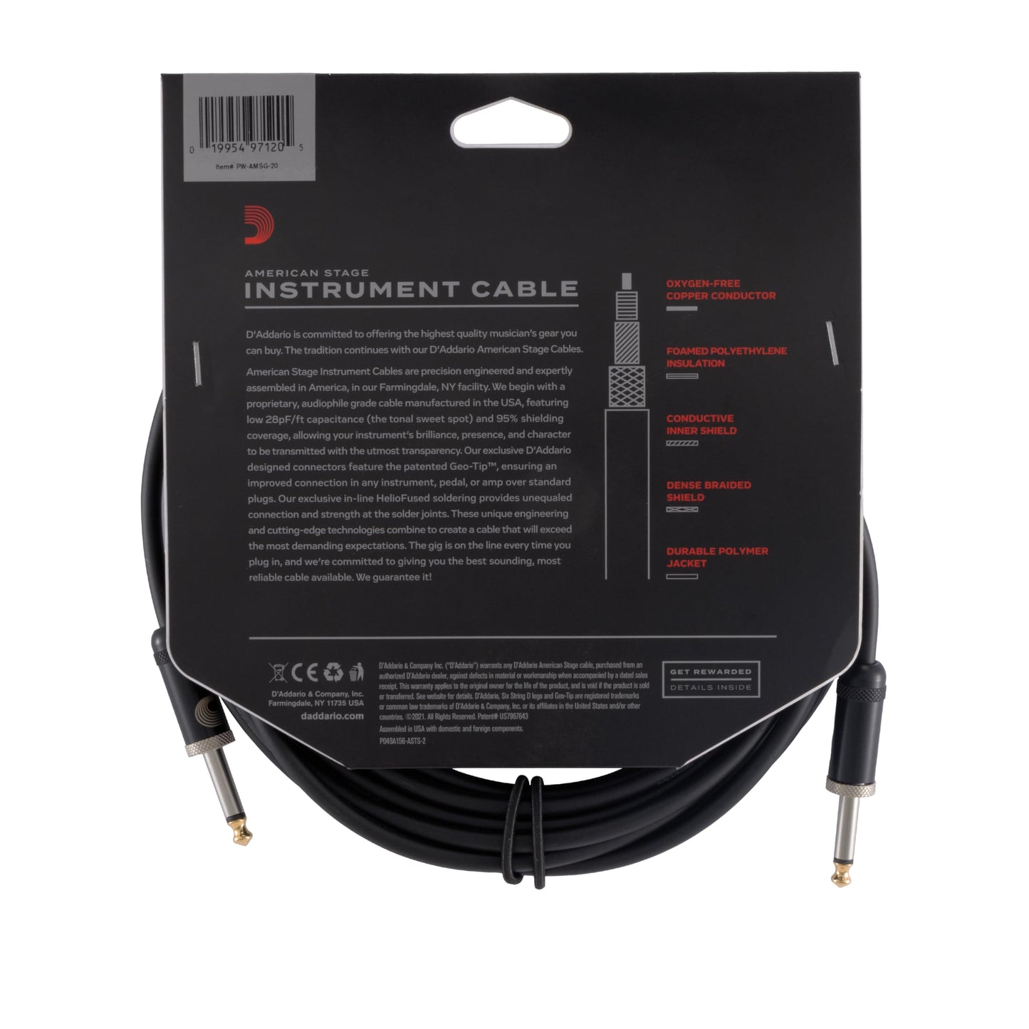 D'Addario American Stage Instrument Cable