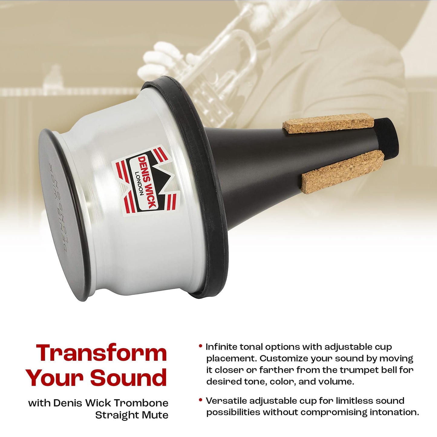 Denis Wick Trumpet Mute | Accessories for Brass Players | Economy Priced Trumpet Mute