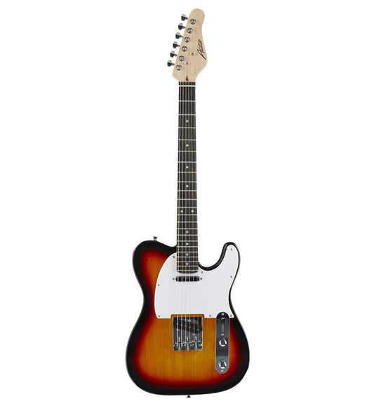 Austin Guitars Electric 6 String Acoustic Bass Guitar, Right, White (ATC200SB Sunburst)