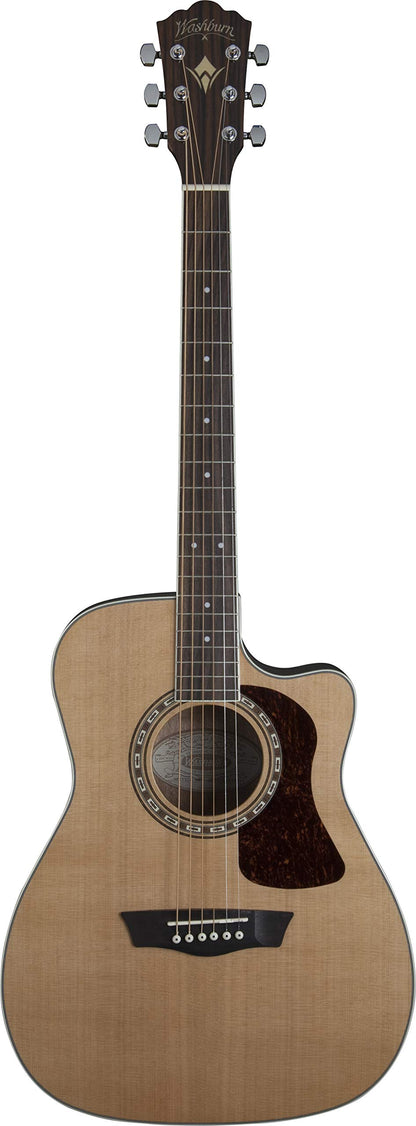 Washburn Heritage 10 Series 6 String Acoustic-Electric Guitar, Right, Natural Gloss (HF11SCE-O)