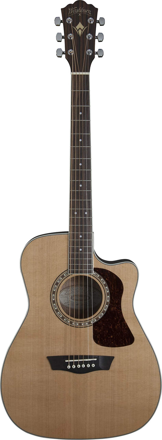 Washburn Heritage 10 Series 6 String Acoustic-Electric Guitar, Right, Natural Gloss (HF11SCE-O)