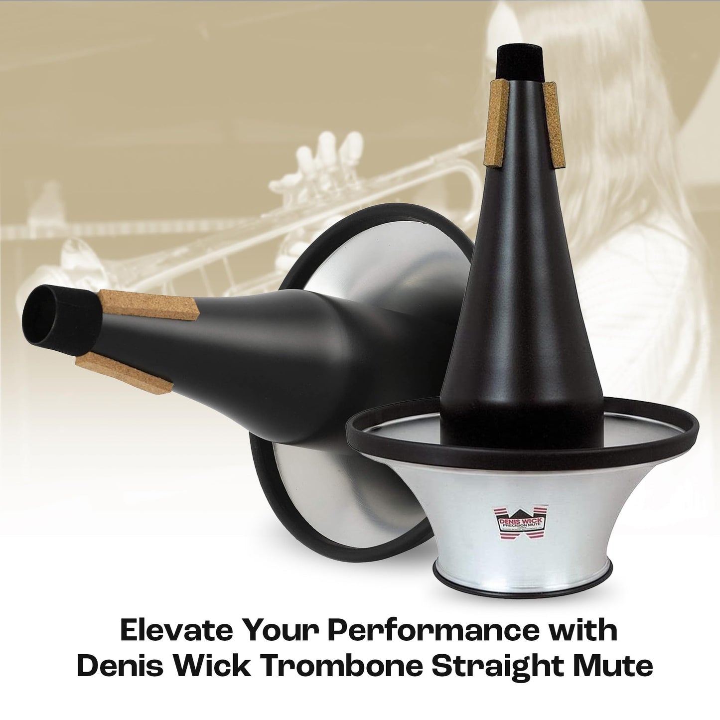 Denis Wick Bass | Aluminum Mute for Bass Trombone | Accessories for Brass Instruments | Metal Mute for Low Tone Register | Straight Mute for Performance