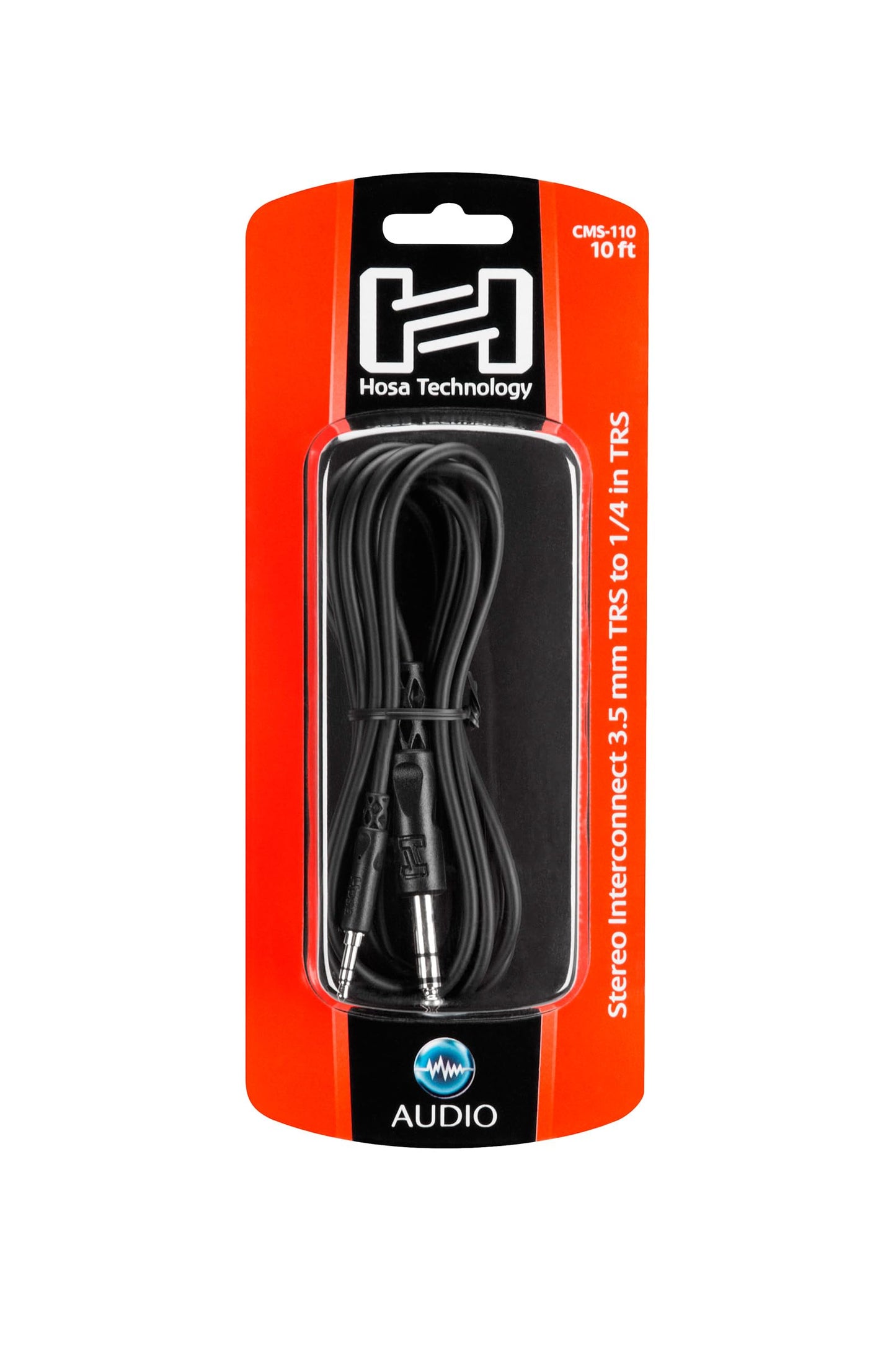 Hosa CMS-110 3.5 mm TRS to 1/4" TRS Stereo Interconnect Cable, 10 Feet