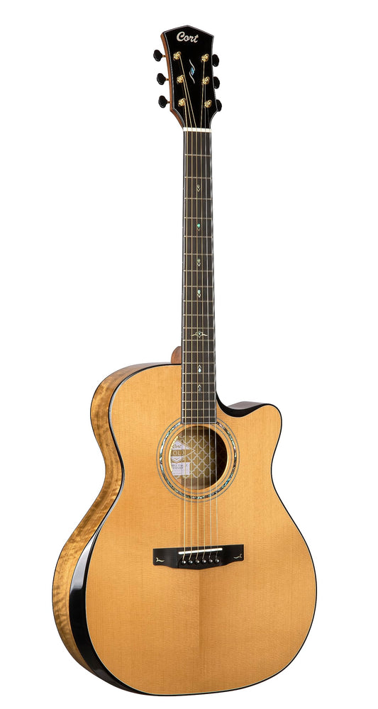Cort 6 String Acoustic-Electric Guitar, Right, Natural Glossy, Full (GOLDEDGENAT)