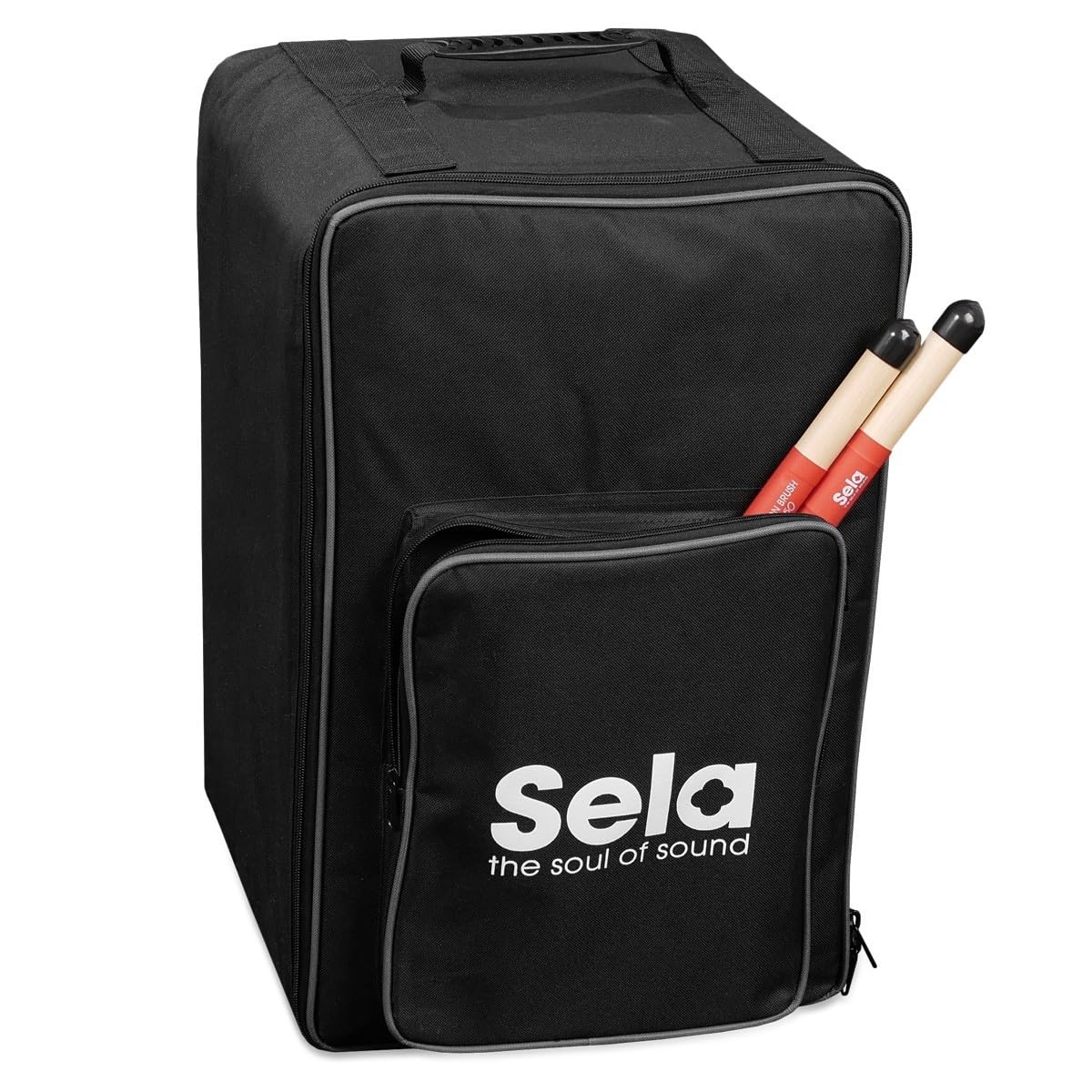 Sela SE 090 Cajon Backpack with Accessory Compartment Suitable for Cajons with Maximum Dimensions 30 x 30 x 50 cm 6 mm Protective Padding