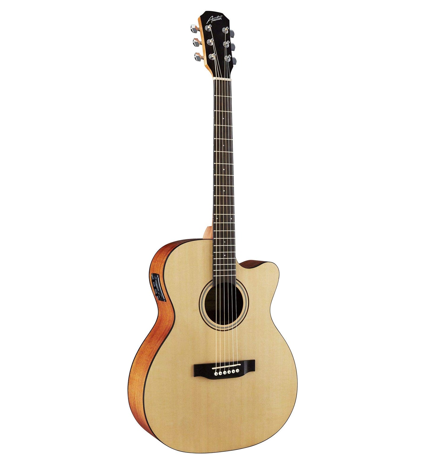 Austin Guitars 6 String Acoustic Bass Guitar, Right (AA25OSEC)