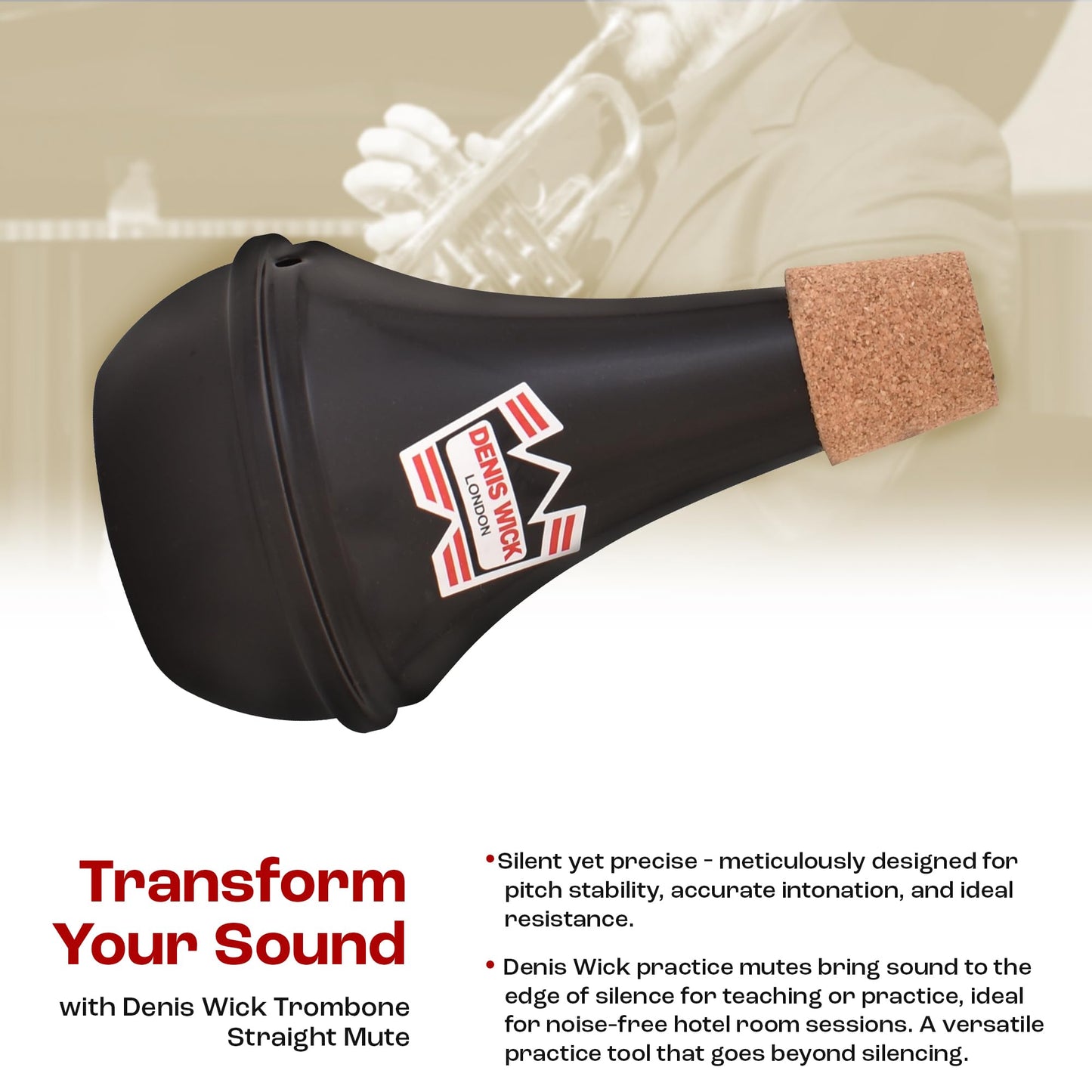 Denis Wick Trumpet Mute | Accessories for Brass Players | Economy Priced Trumpet Mute