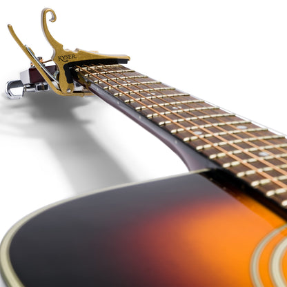 Kyser Quick-Change Guitar Capo for 6-string acoustic guitars, Gold, KG6GA