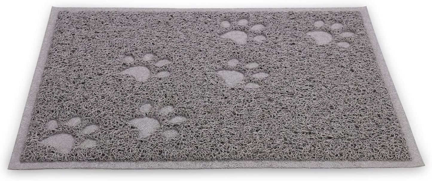 Excellent Quality Gray Cat Litter Trap Mat with Non-Slip Backing, Cleans Easy, Dirt Catcher, Soft on Cats Paws