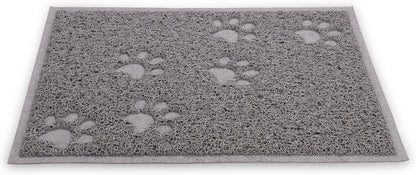 Excellent Quality Gray Cat Litter Trap Mat with Non-Slip Backing, Cleans Easy, Dirt Catcher, Soft on Cats Paws
