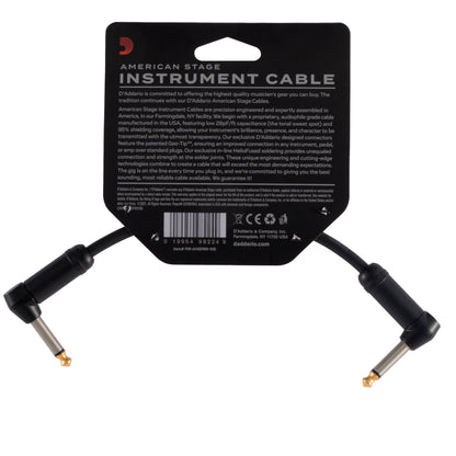 D'Addario Accessories Guitar Cable - Guitar Patch Cable - Geo Tip Technology - Shielded for Noise Reduction - 6 Inch/0.15 Meters - Right Angle Ends - 1 Pack
