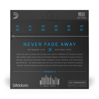 D'Addario Guitar Strings - XT Phosphor Bronze Coated Acoustic Guitar Strings - Extended String Life with Natural Tone & Feel - For 6 String Guitars -