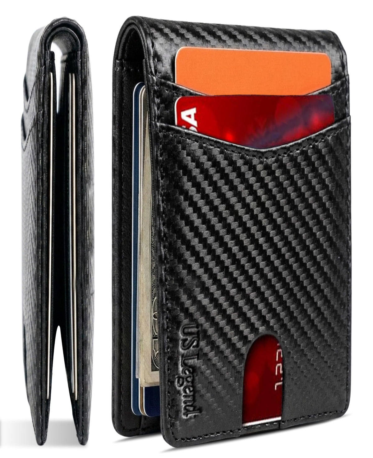 US Legend Wallet for Men Slim RFID Blocking Mens Wallet Leather Bifold Sleek, Gift for Men, 13 card slots, 2 ID Window Slots, With Luxury Gift Box