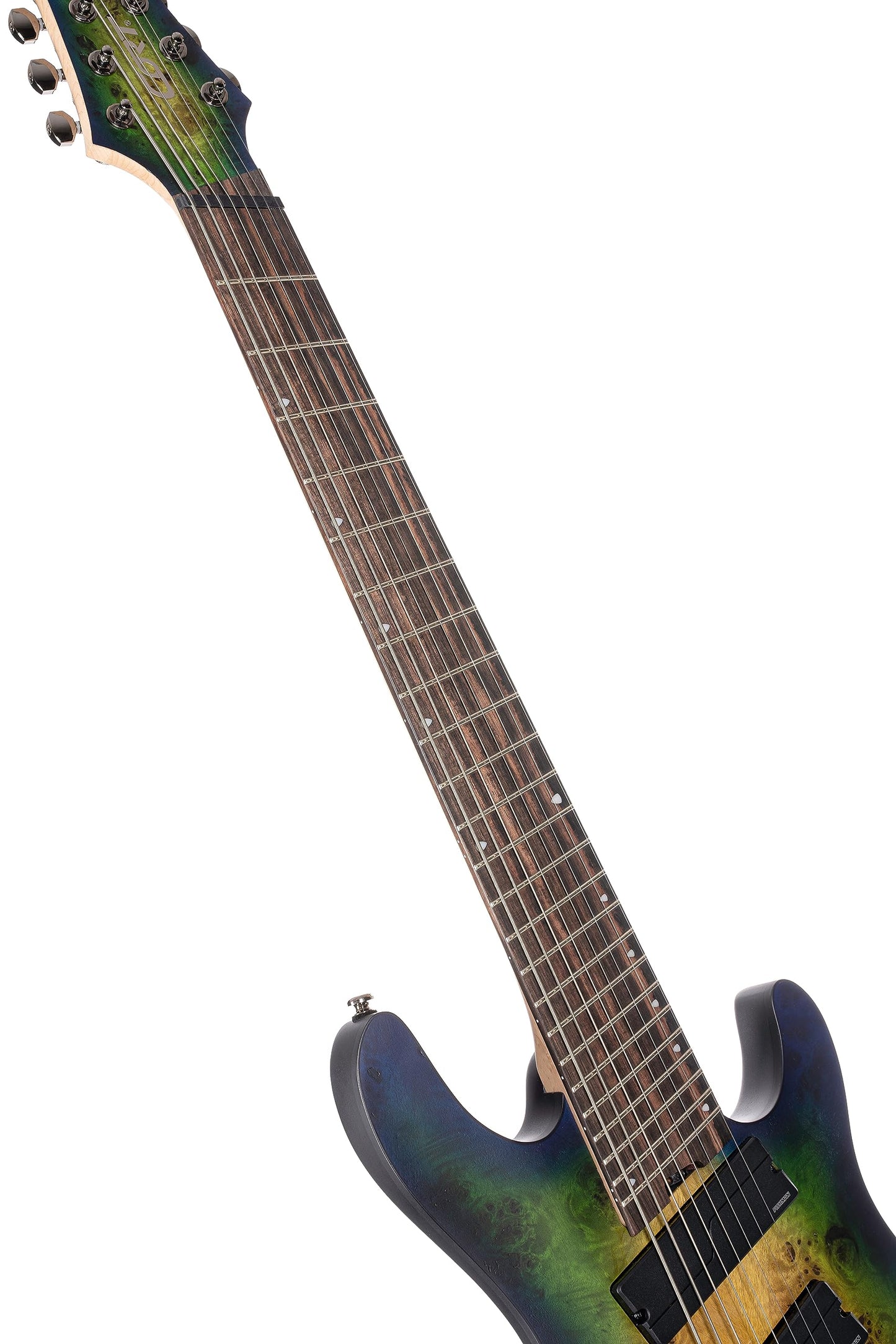 Cort KX Series 508 Multi-Scale 8-String Electric Guitar, Mariana Blue Burst Finish