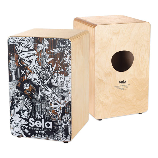 Sela Percussion Art Series Cajon Birchwood Box Drum with Internal Snares, Made in Germany, 2 Year Warranty (SE173)