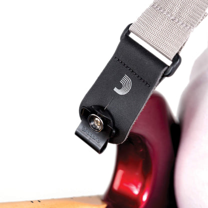 D'Addario Dual-Lock Guitar Strap Lock - Guitar Strap Locks Set - Protect Your Instrument with No Modifications or Hardware - Secures Cables - Easy to Attach - 1 Pair,Black