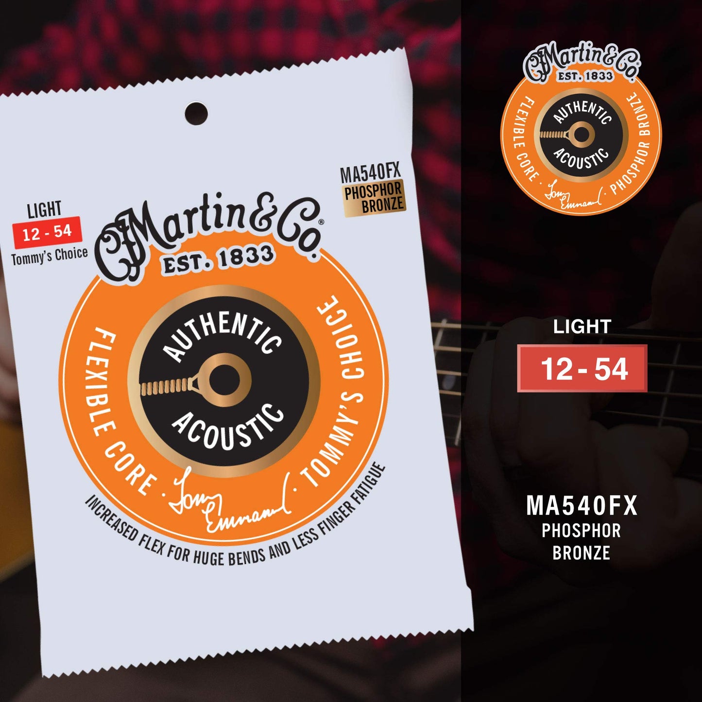 Authentic Acoustic Flexible Core Guitar Strings Phosphor Bronze