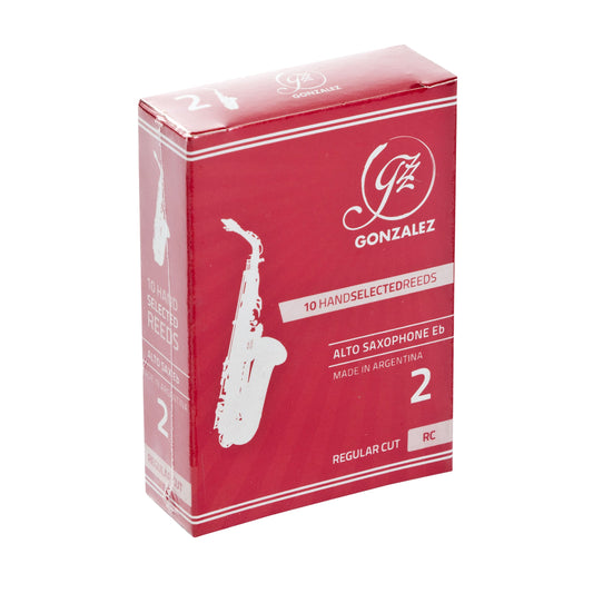 Gonzalez Reeds Cane Reeds for Alto Saxophone, Strength 2.0-10-pack