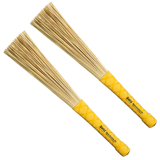 Sela Percussion Straw Brush Pair, rubber handle, 180 fibers