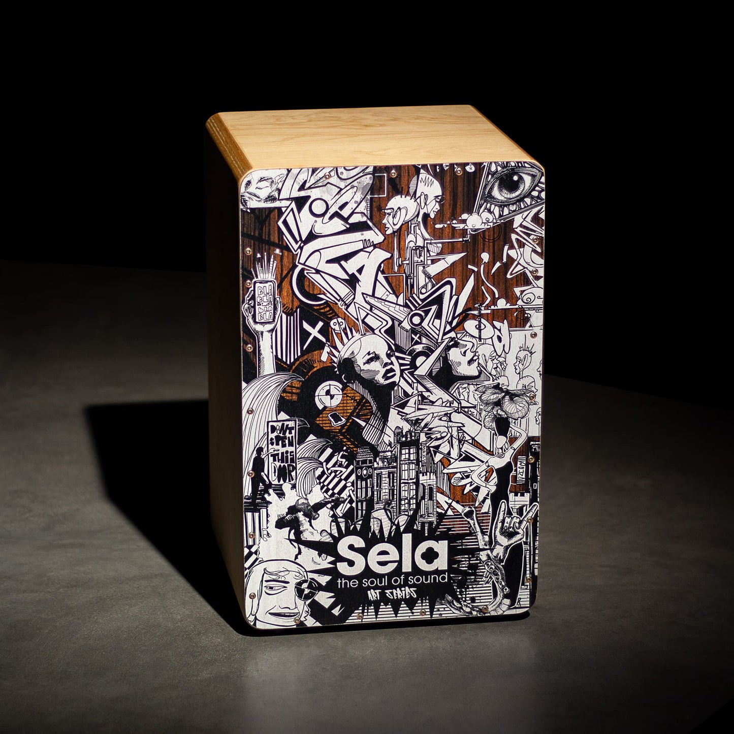 Sela Percussion Art Series Cajon Birchwood Box Drum with Internal Snares, Made in Germany, 2 Year Warranty (SE173)