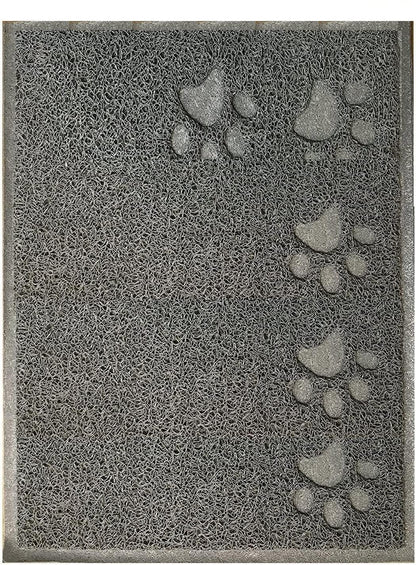 Excellent Quality Gray Cat Litter Trap Mat with Non-Slip Backing, Cleans Easy, Dirt Catcher, Soft on Cats Paws