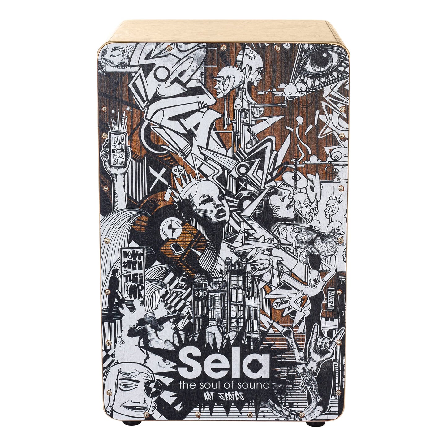 Sela Percussion Art Series Cajon Birchwood Box Drum with Internal Snares, Made in Germany, 2 Year Warranty (SE173)