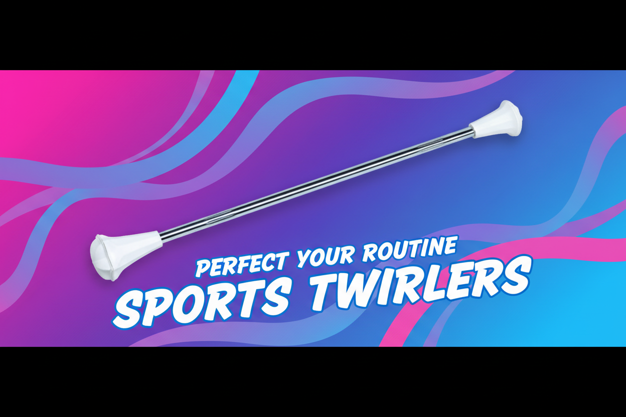 Starline chrome twirling baton with white tips