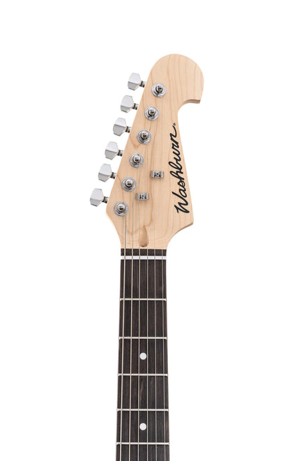 Washburn Sonamaster 6 String Solid-Body Electric Guitar, Right, Transparent Black (SDFTB)