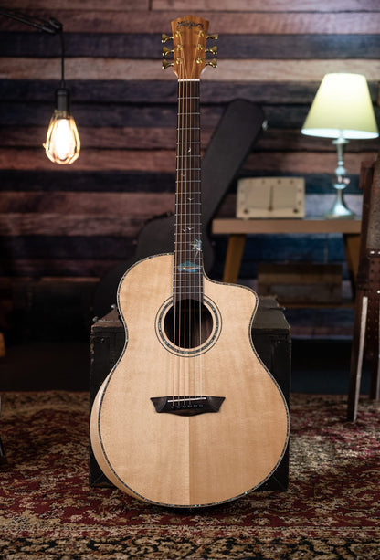 Washburn Bella Tono 6 String Acoustic-Electric Guitar, Right, Gloss Natural (BTSC56SCE-D)